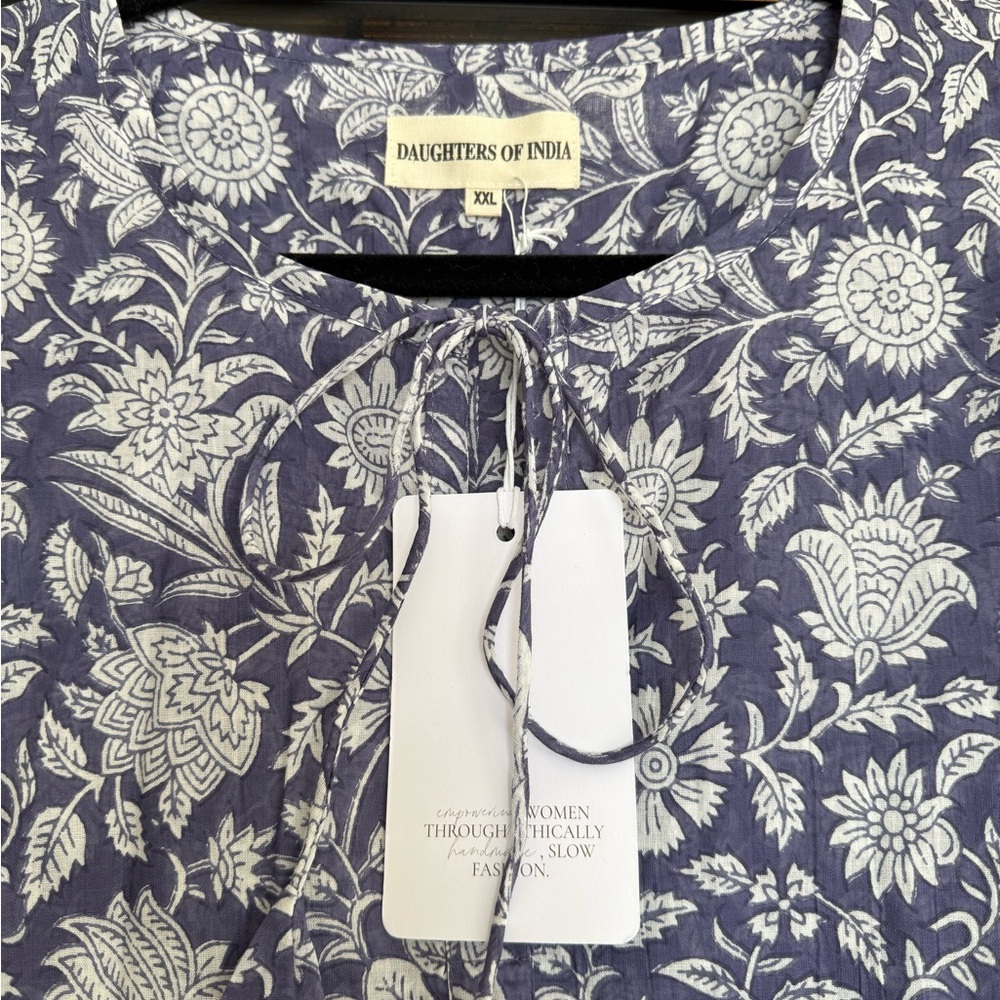 NWT Daughters of India Kyra Midi Dress ~ Blue Iris XXL (12-14) - Picture 6 of 15